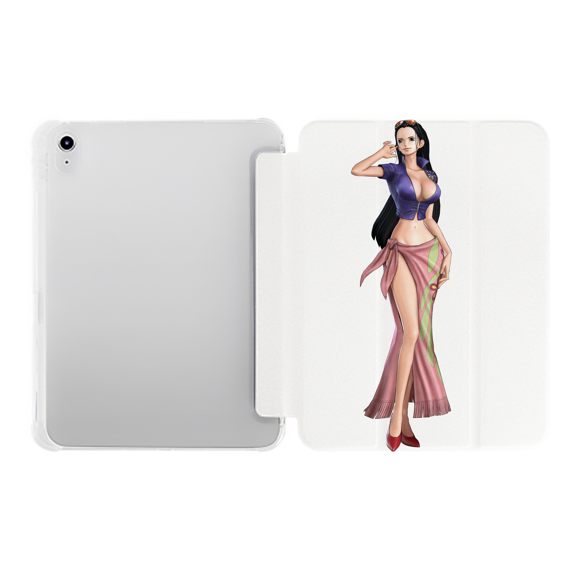 （画像用） ワンピース ニコ・ロビン ONE PIECE Nico Robin IPad ケース ペン収納付き 三つ折りスタンド PUレザー×シリコン 対応機種9.5/10.5/10.9インチ